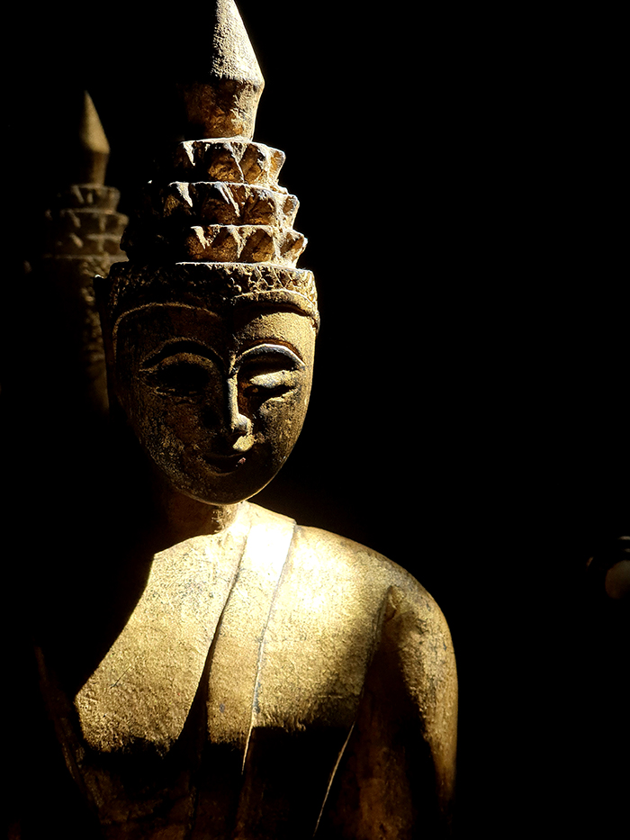 Extremely Rare 18C Reclining Laos- Thai Buddha #WR009-2